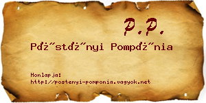 Pöstényi Pompónia névjegykártya